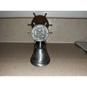 Vintage Cape Cod Lighthouse Lobster Silver Dinner Bell Souvenir 4" Maine Gray